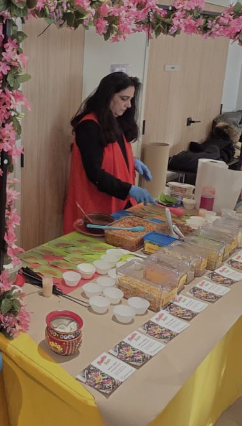 Live paan station with a server preparing paan to order at an event